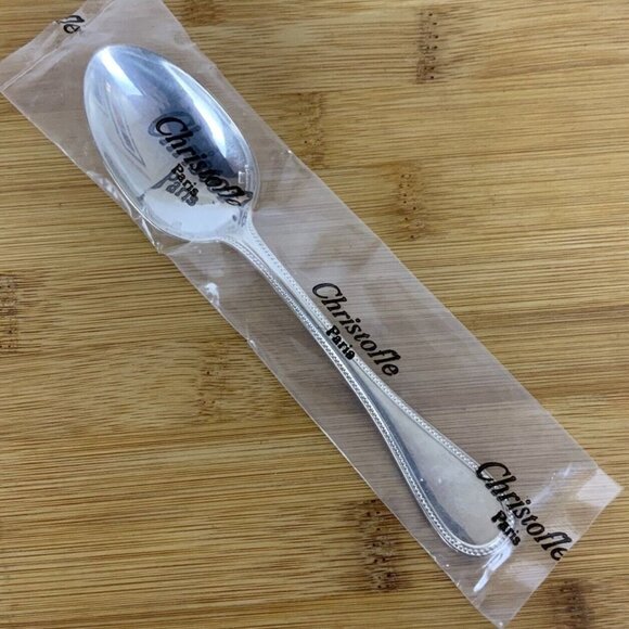 Christofle France Perles ONE Teaspoon Silverplate Flatware NEW Discontinued - Picture 6 of 7